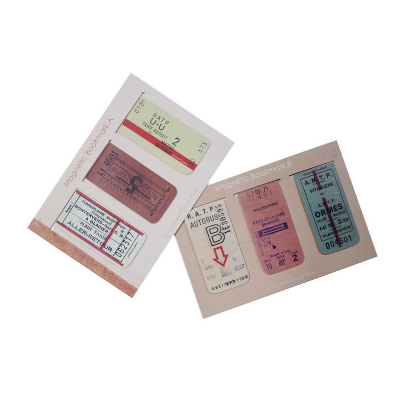 UNIVERSAL CONDITION Vintage ticket magnet bookmark set