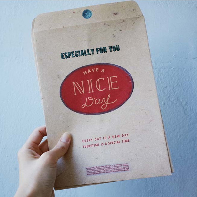 Usage example - Have a nice day vintage paper gift envelope bag set Usage example - Have a nice day vintage paper gift envelope bag set