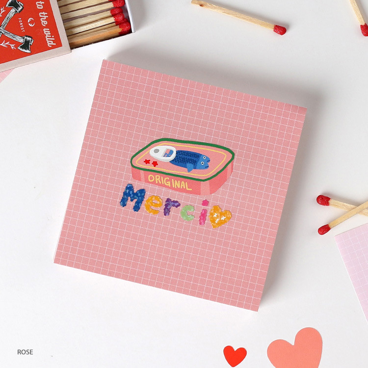 Rose - Wanna This Palette 3mm grid 4 designs memo notepad