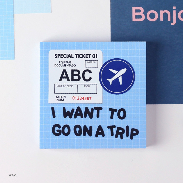 Wave - Wanna This Palette 3mm grid 4 designs memo notepad