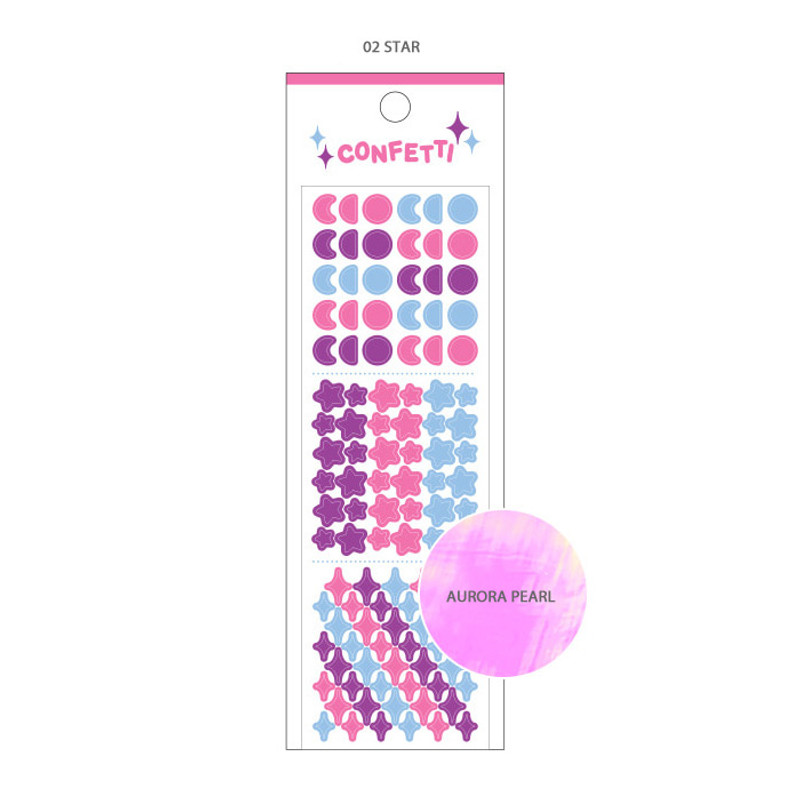 02 Star - Wanna This Confetti aurora pearl mini deco sticker 02 02 Star - Wanna This Confetti aurora pearl mini deco sticker 02
