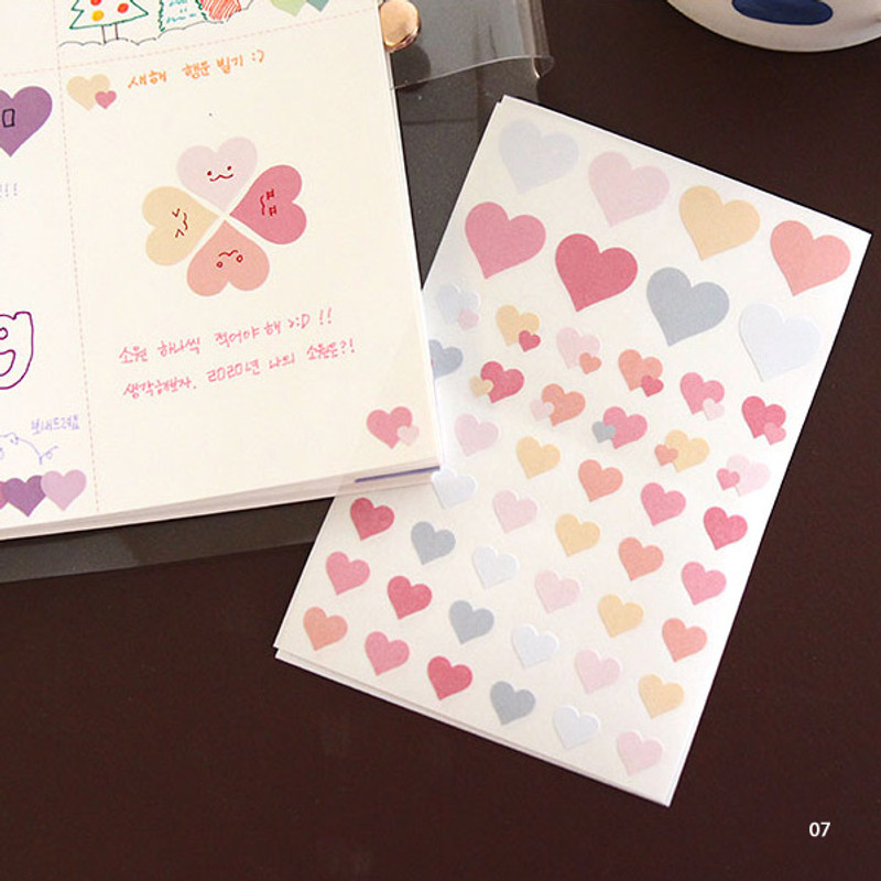 07 - PLEPLE Love in Life paper deco sticker 2 sheets 07 - PLEPLE Love in Life paper deco sticker 2 sheets
