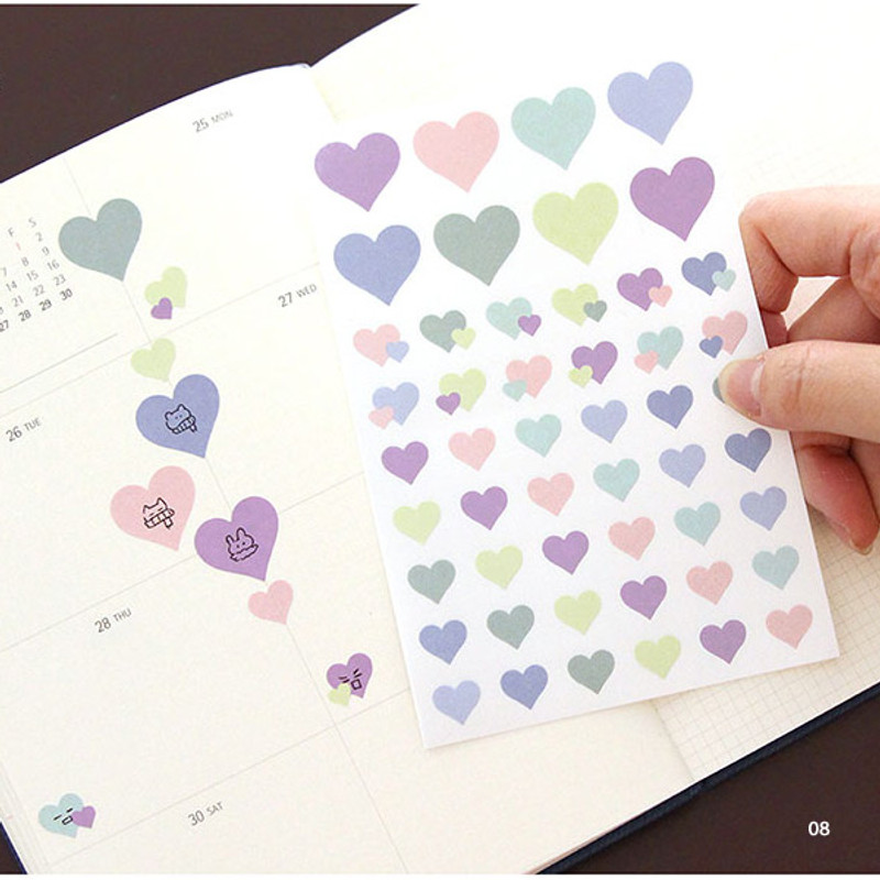 08 - PLEPLE Love in Life paper deco sticker 2 sheets 08 - PLEPLE Love in Life paper deco sticker 2 sheets