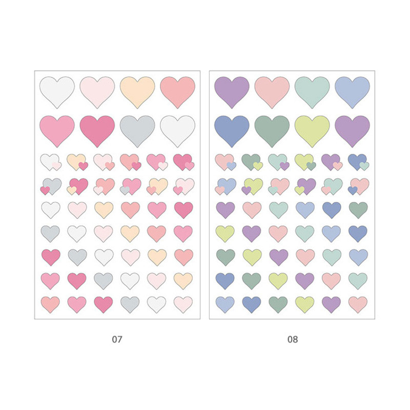 07, 08 - PLEPLE Love in Life paper deco sticker 2 sheets 07, 08 - PLEPLE Love in Life paper deco sticker 2 sheets