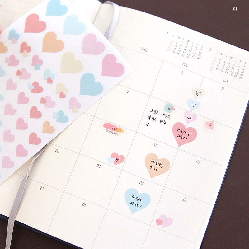 01 - PLEPLE Love in Life paper deco sticker 2 sheets 01 - PLEPLE Love in Life paper deco sticker 2 sheets