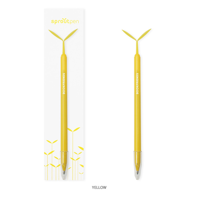 Yellow - Bookfriends Sprout basic 0.7mm pen with Dokumental black ink