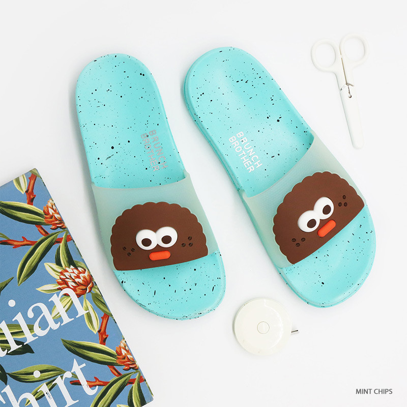 Mint chips - ROMANE Brunch Brother chips pop eye slide slipper sandal Mint chips - ROMANE Brunch Brother chips pop eye slide slipper sandal