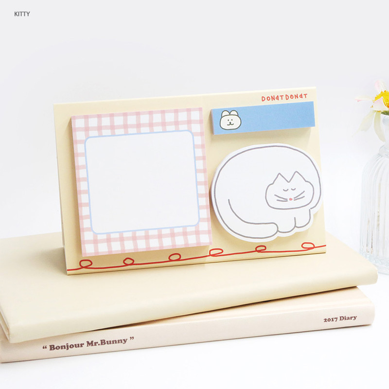 Kitty - ROMANE Donat Donat sticky memo notepad set Kitty - ROMANE Donat Donat sticky memo notepad set