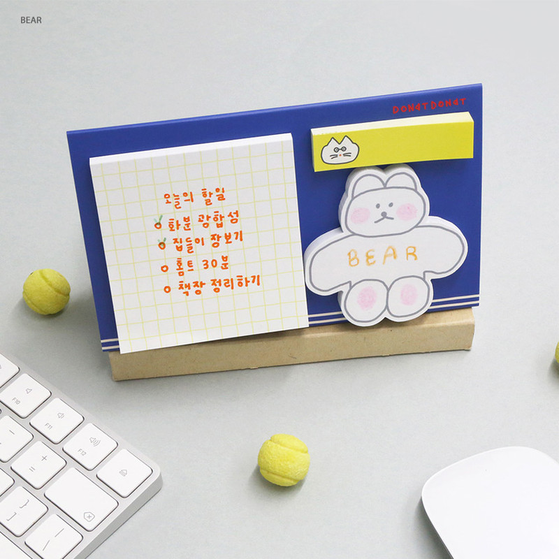 Bear - ROMANE Donat Donat sticky memo notepad set Bear - ROMANE Donat Donat sticky memo notepad set