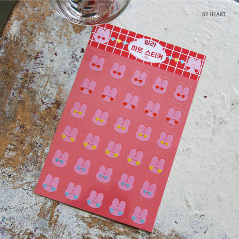 Heart - DESIGN GOMGOM Reeli face clear deco sticker 2 sheets Heart - DESIGN GOMGOM Reeli face clear deco sticker 2 sheets