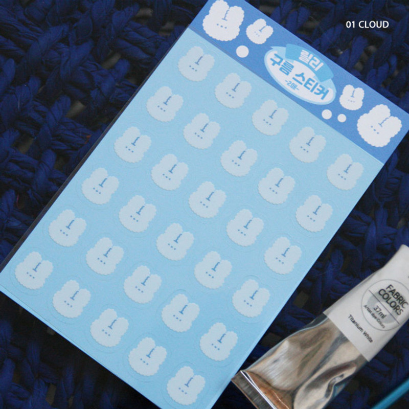 Cloud - DESIGN GOMGOM Reeli face clear deco sticker 2 sheets Cloud - DESIGN GOMGOM Reeli face clear deco sticker 2 sheets
