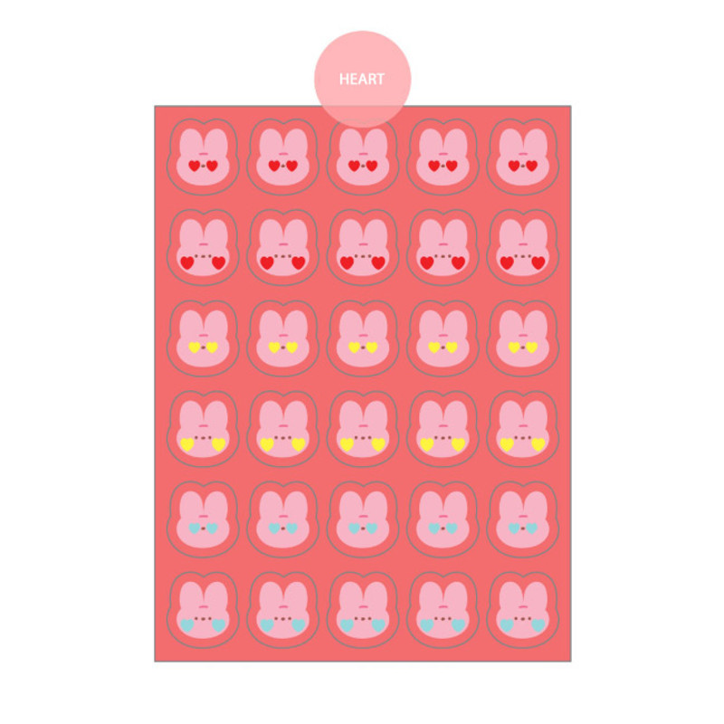 Heart - DESIGN GOMGOM Reeli face clear deco sticker 2 sheets Heart - DESIGN GOMGOM Reeli face clear deco sticker 2 sheets