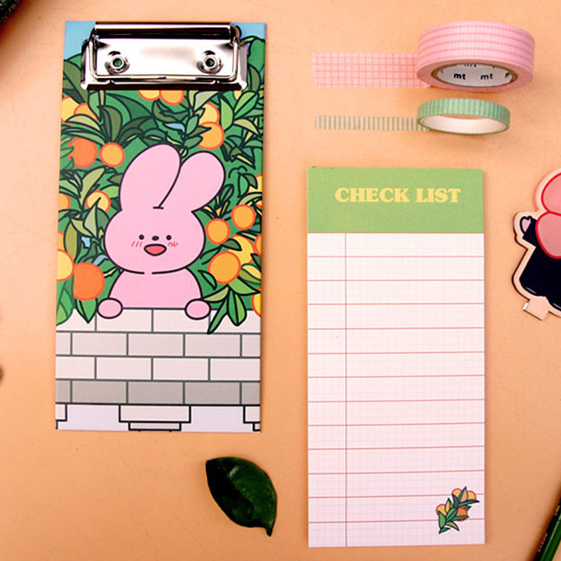 Fresh Orange - Reeli clipboard memo holder with checklist notepad