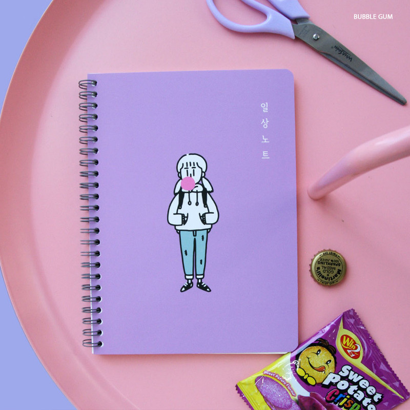 Bubble Gum - DESIGN GOMGOM Common days spiral bound lined notebook