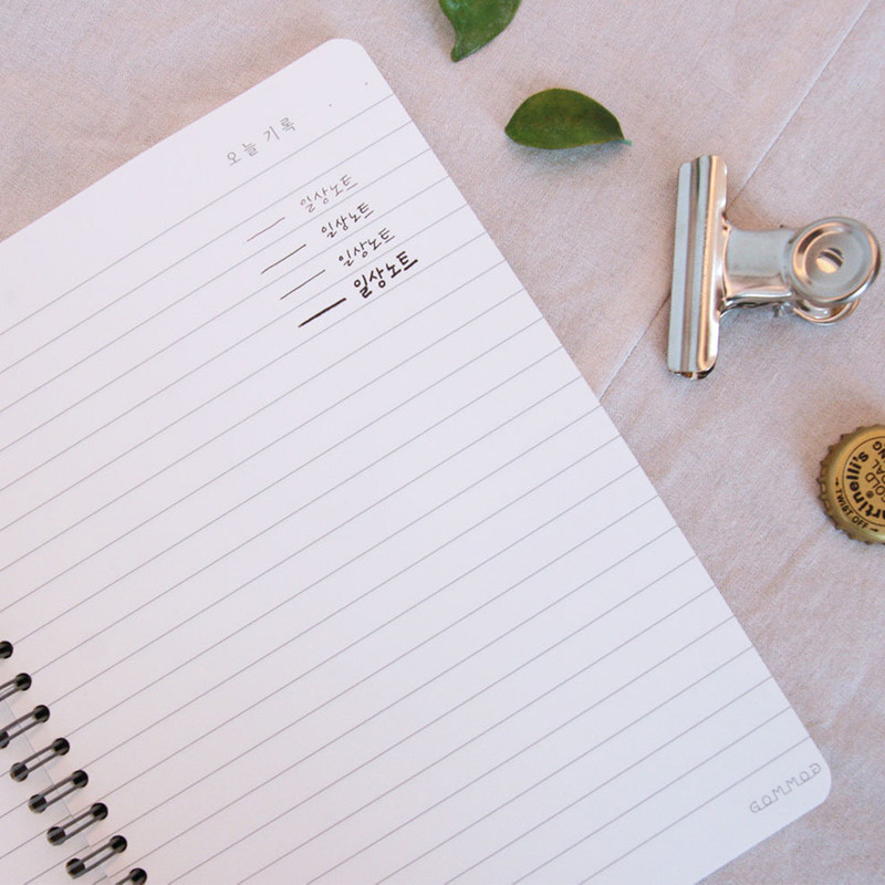 100gsm paper - DESIGN GOMGOM Common days spiral bound lined notebook
