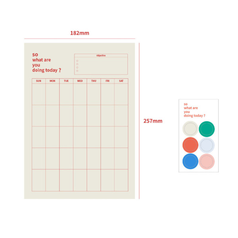 Composition - So what are you doing dateless monthly calendar planner