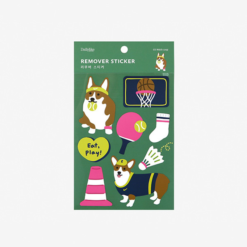 Package of Dailylike Welsh corgi removable paper deco sticker Package of Dailylike Welsh corgi removable paper deco sticker