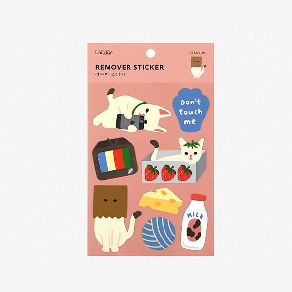 Package of Dailylike Lazy cats removable paper deco sticker