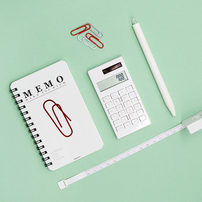 White - ROMANE Signature spiral bound mini blank notebook