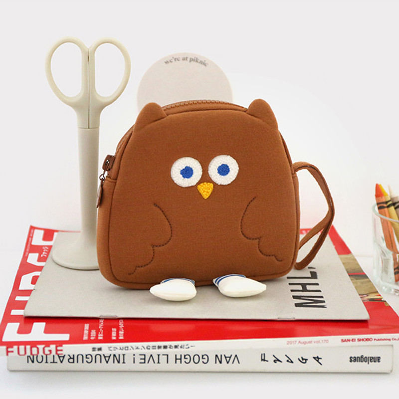 ROMANE Brunch Brother Fly owl zipper pouch with strap ROMANE Brunch Brother Fly owl zipper pouch with strap
