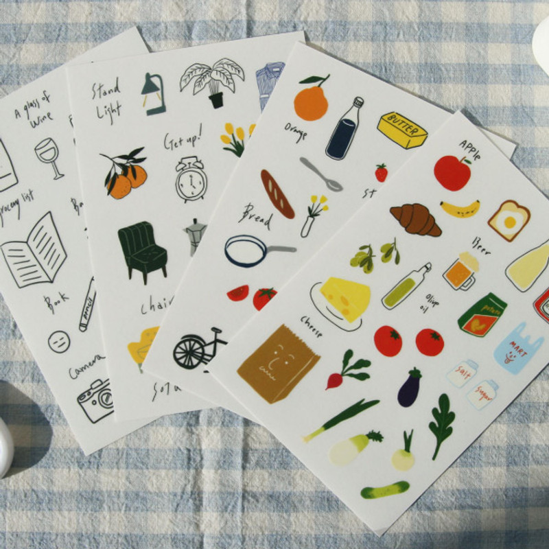 DESIGN GOMGOM Retro self cute sticker sheets set DESIGN GOMGOM Retro self cute sticker sheets set