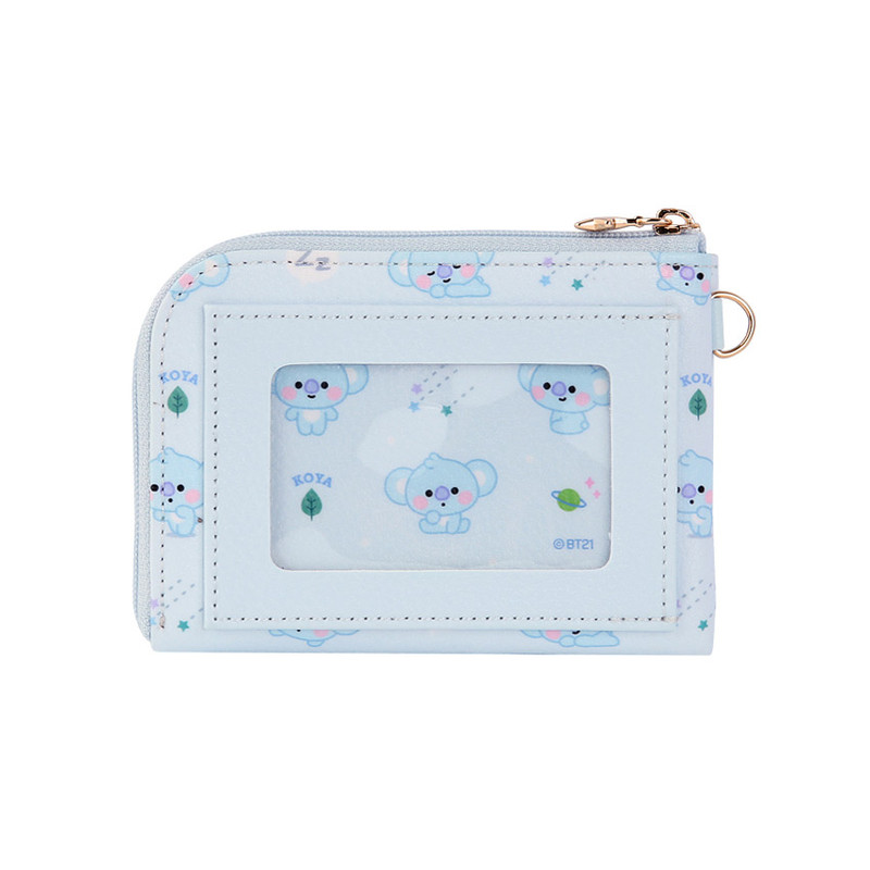 Back - BT21 Baby pattern zipper card pocket wallet
