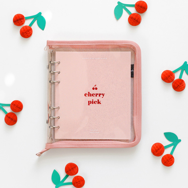 Cherry pick zipper closure 6-ring dateless weekly planner Cherry pick zipper closure 6-ring dateless weekly planner
