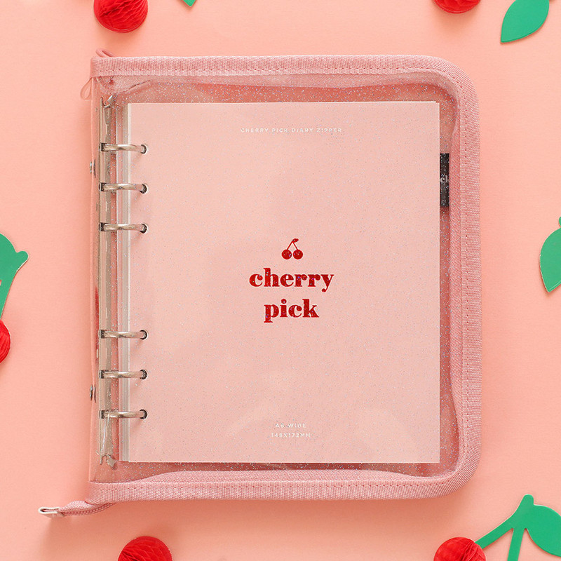 Cherry pick zipper closure 6-ring dateless weekly planner Cherry pick zipper closure 6-ring dateless weekly planner
