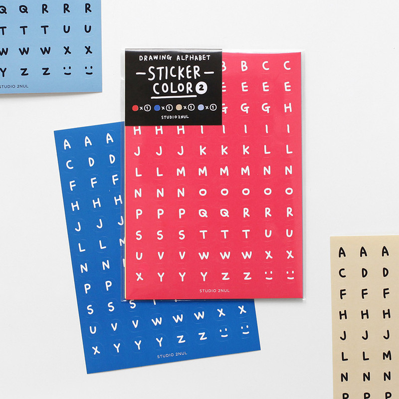 2NUL Drawing Alphabet color sticker set ver2
