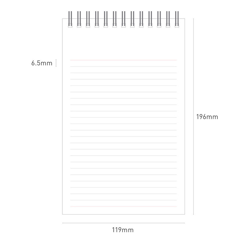 Size - Ardium Color large spiral bound lined notepad