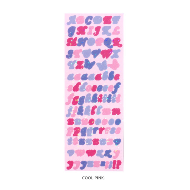 Cool pink - After The Rain Butterfly twinkle Alphabet sticker seal