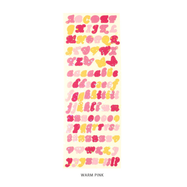Warm pink - After The Rain Butterfly twinkle Alphabet sticker seal