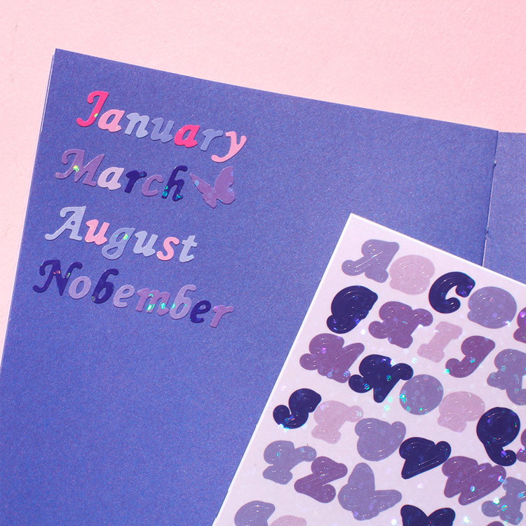 Usage example - After The Rain Butterfly twinkle Alphabet sticker seal