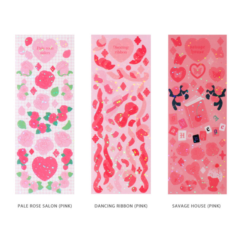 Pink stickers - After The Rain House party twinkle deco sticker  Pink stickers - After The Rain House party twinkle deco sticker