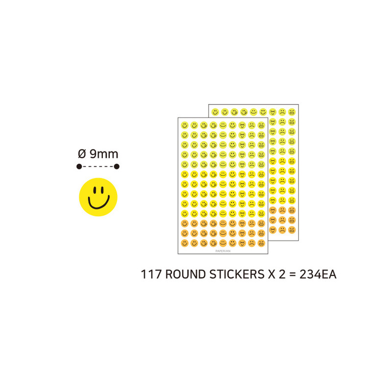 PAPERIAN Color palette face deco sticker set PAPERIAN Color palette face deco sticker set