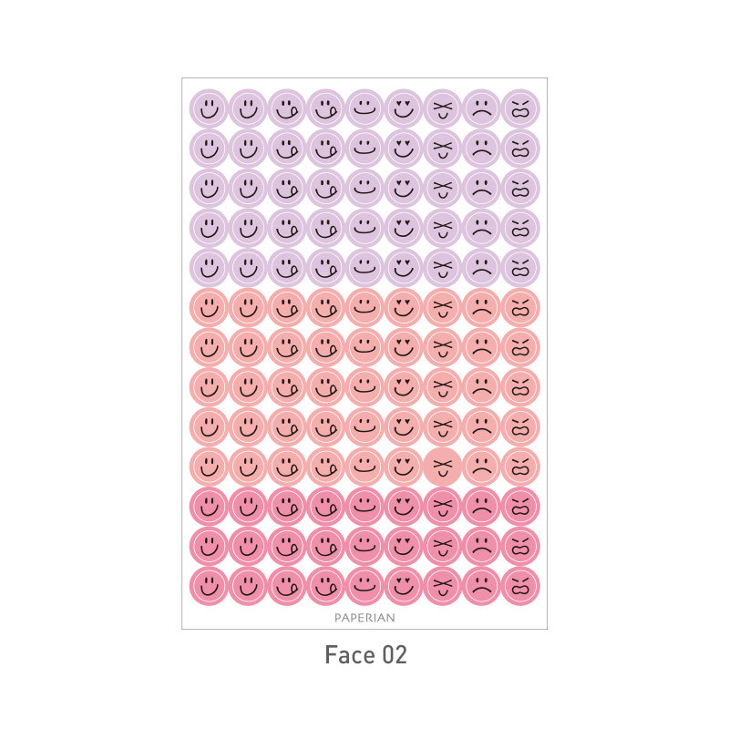 Face 02 - PAPERIAN Color palette face deco sticker set Face 02 - PAPERIAN Color palette face deco sticker set