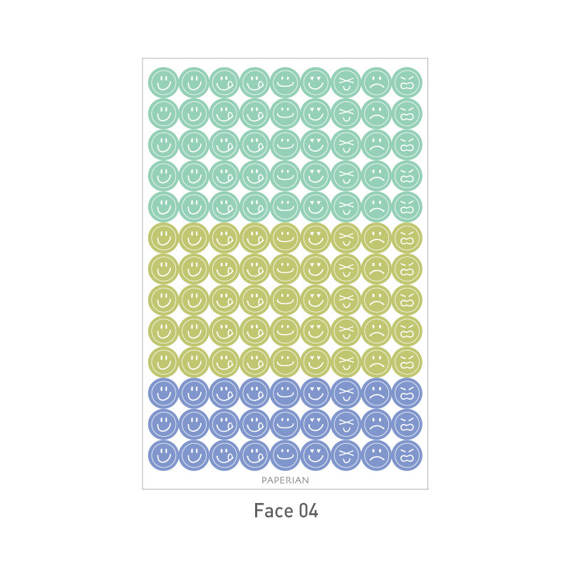 Face 04 - PAPERIAN Color palette face deco sticker set Face 04 - PAPERIAN Color palette face deco sticker set