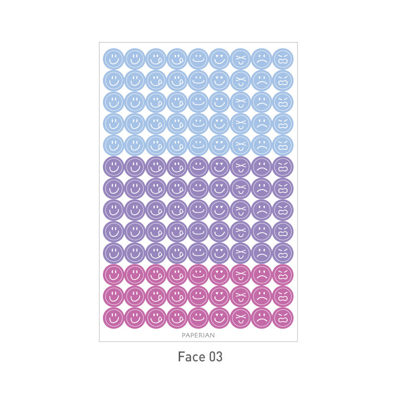 Face 03 - PAPERIAN Color palette face deco sticker set Face 03 - PAPERIAN Color palette face deco sticker set