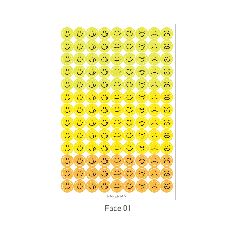 Face 01 - PAPERIAN Color palette face deco sticker set Face 01 - PAPERIAN Color palette face deco sticker set