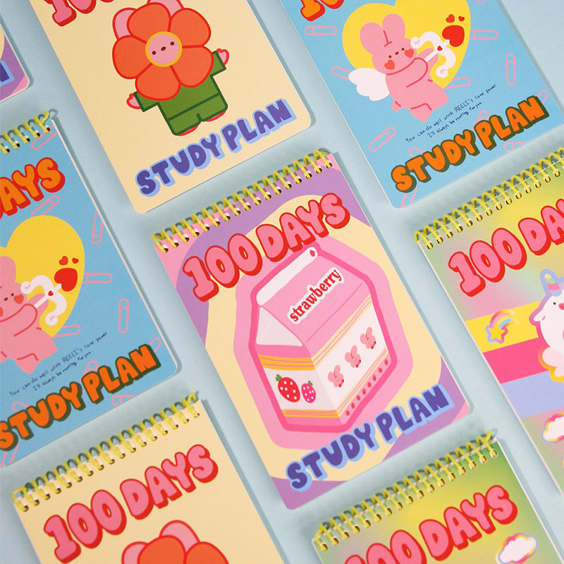 DESIGN GOMGOM Reeli 100days spiral bound study planner