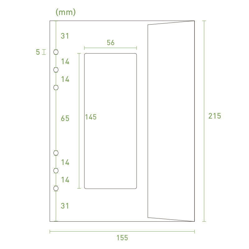 Size - PAPERIAN Window paper envelope 6-ring A5 size refill ver2