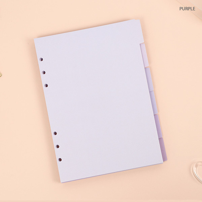 Purple - PAPERIAN Index loose-leaf binder paper 6-ring A5 size refill Purple - PAPERIAN Index loose-leaf binder paper 6-ring A5 size refill