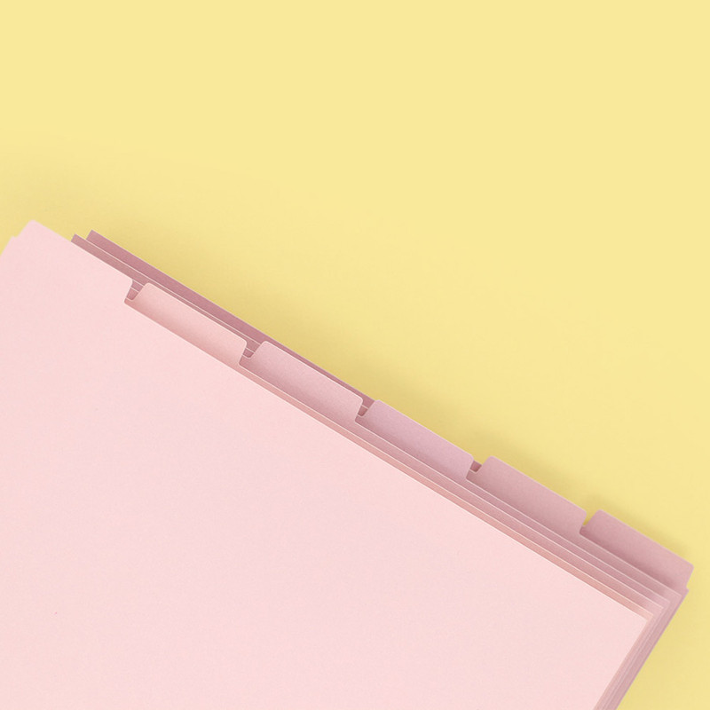 Pink - PAPERIAN Index loose-leaf binder paper 6-ring A5 size refill Pink - PAPERIAN Index loose-leaf binder paper 6-ring A5 size refill