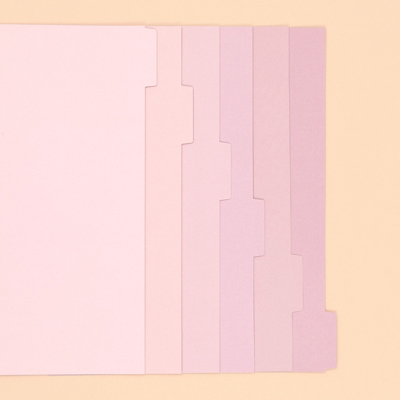 Pink - PAPERIAN Index loose-leaf binder paper 6-ring A5 size refill Pink - PAPERIAN Index loose-leaf binder paper 6-ring A5 size refill