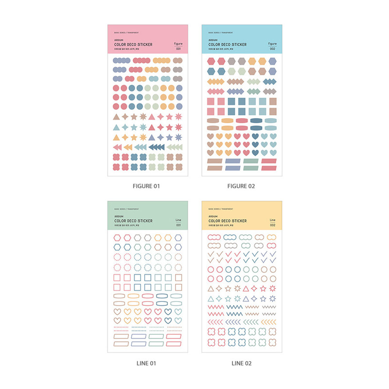 Option - Ardium Color figure and line clear deco sticker