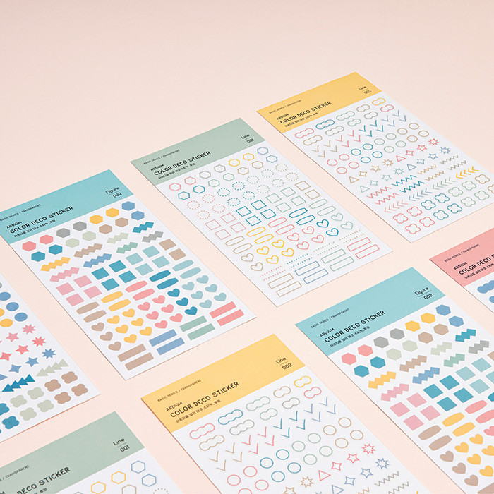 Ardium Color figure and line clear deco sticker