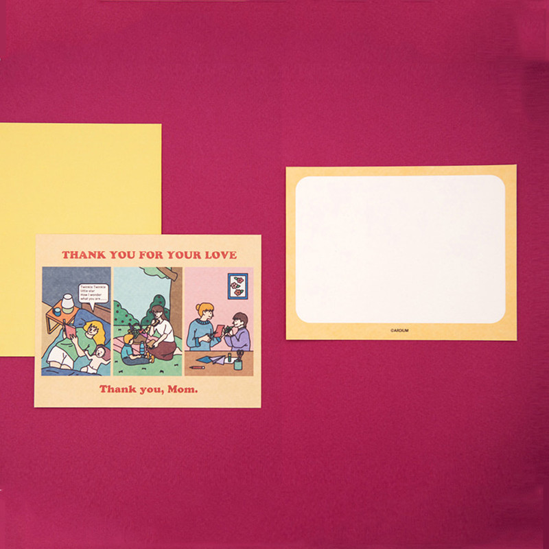Mom and Me - Thank you white - Ardium Thank you color postcard Mom and Me - Thank you white - Ardium Thank you color postcard