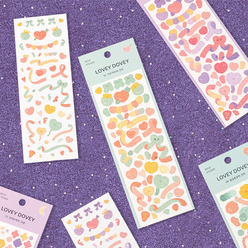 Dash And Dot Lovey dovey hologram deco sticker seal Dash And Dot Lovey dovey hologram deco sticker seal