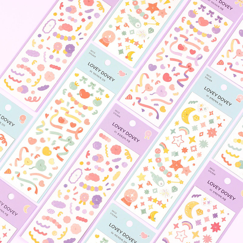 Dash And Dot Lovey dovey hologram deco sticker seal Dash And Dot Lovey dovey hologram deco sticker seal