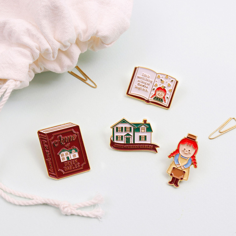 Bookfriends Anne of Green Gables metal pin badges Bookfriends Anne of Green Gables metal pin badges
